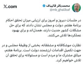 رئیس مجلس: نظارت موشکافانه و مشفقانه وظیفه مجلس است/ دولت و مجلس برای حل مشکلات کشور جدیت دارند و همدل‌اند