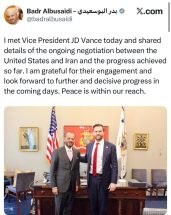 وزیر خارجه عمان: جزئیات پیشرفت مذاکرات ایران و آمریکا را با جی‌دی‌ونس در میان گذاشتم